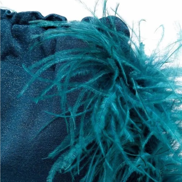 ANTONELLA RIZZA clutch bag feathers teal green - Picture 5 of 7